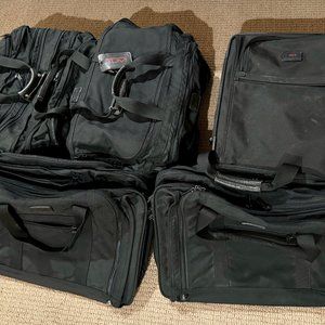Tumi 5 piece Black Ballistic Nylon Carry On Luggage Bags